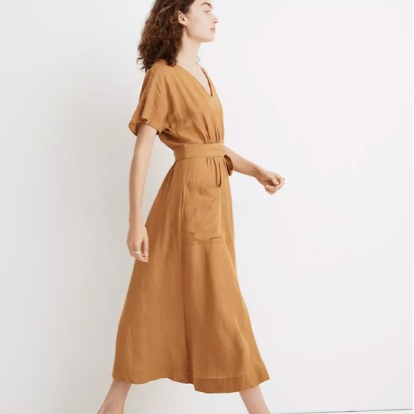 NWT!!! Madewell Linen Midi Dress, 2 - Picture 2 of 5